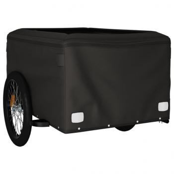 Fahrradanhänger Schwarz und Grau 45 kg Eisen