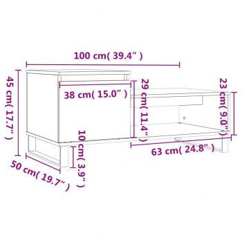 Couchtisch Schwarz 100x50x45 cm Holzwerkstoff