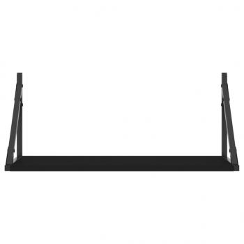 Wandregale 2 Stk. Schwarz 60x25x25,5 cm Holzwerkstoff