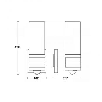 Steinel L 260 S Sensor-LED-Außenleuchte, IP44, edelstahl (007874)