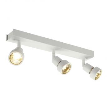 SLV PURI 3, Wand- und Deckenleuchte, dreiflammig, QPAR51, weiß matt, max. 150 W, mit Dekoring (147381)