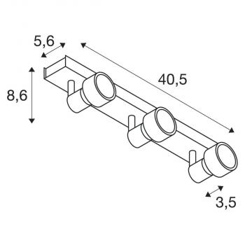 SLV PURI 3, Wand- und Deckenleuchte, dreiflammig, QPAR51, weiß matt, max. 150 W, mit Dekoring (147381)