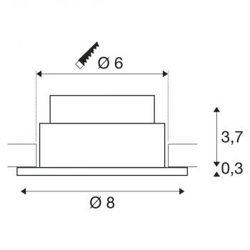 SLV PATTA-I LED Deckeneinbauleuchte, rund, IP65, 1800-3000K, silber (1002100)