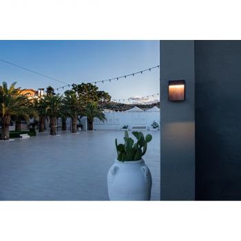 SLV FLATT Outdoor LED Wandaufbauleuchte, 14W, 500lm, 3000K, IP65, anthrazit/braun (1002953)