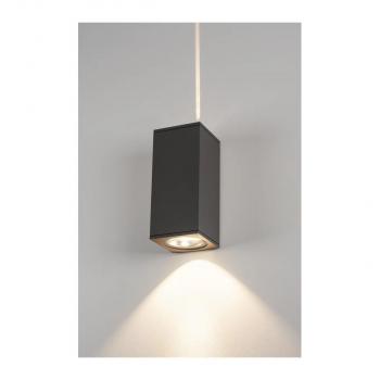 SLV BIG THEO WALL, Outdoor Wandleuchte, zweiflammig, LED, 3000K, Flood up/Beam down, silbergrau (234515)