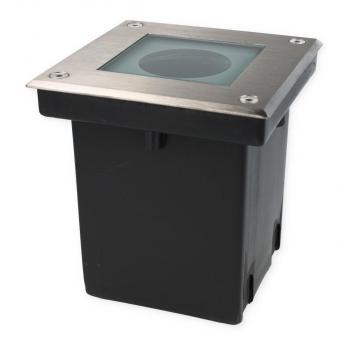 SLV DASAR 70 Outdoor Bodeneinbauleuchte, QPAR51, IP67, eckig, edelstahl 304, max. 35W (229374)