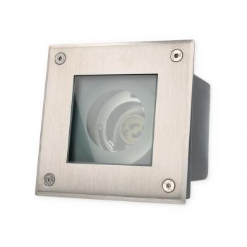 SLV DASAR 70 Outdoor Bodeneinbauleuchte, QPAR51, IP67, eckig, edelstahl 304, max. 35W (229374)