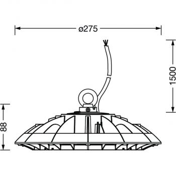 Siteco Highbay 42-S LED-Hallenleuchte, breit strahlend, EIN/AUS, AC, 4000K (51HP327A4FMA)
