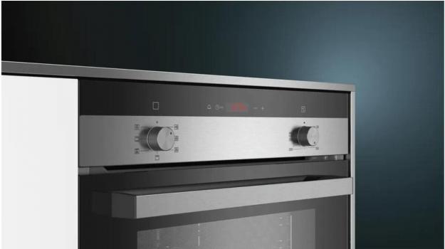 Siemens HB113FBS1 iQ100 EEK: A Einbaubackofen, 60 cm breit, 66 L, 3D-Heißluft Plus, Schnellaufheizung, Edelstahl
