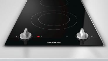Siemens ET375CFA1E iQ300 Domino-Kochfeld, Glaskeramik, 30 cm breit, Facetten-Design, schwarz