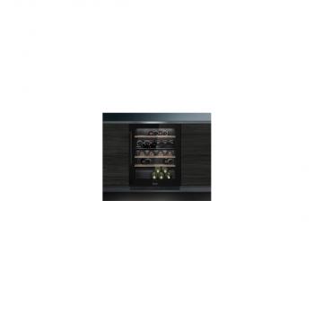 Siemens KU21WAHG0 IQ500 Weinlagerschrank, 60 cm breit, 44 Standardweinflaschen, 2 Temperaturzonen, Glastür UV Schutz, Beleuchtung, Temperatur regelbar, Flaschenborde Eiche, schwarz
