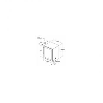 Siemens KU21WAHG0 IQ500 Weinlagerschrank, 60 cm breit, 44 Standardweinflaschen, 2 Temperaturzonen, Glastür UV Schutz, Beleuchtung, Temperatur regelbar, Flaschenborde Eiche, schwarz