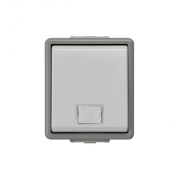 ARDEBO.de Siemens DELTA fläche IP44 AP Kontrollschalter für Wechselschaltung, mit Fenster und LED 10A 250V, 66x75mm (5TA4710)