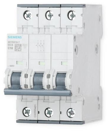 Siemens 5SY63167 Sicherungsautomat, 3-polig, C-Charakteristik, 16A