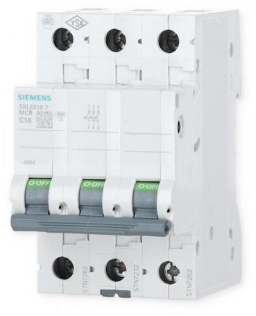 Siemens 5SL63137 Leitungsschutzschalter 400V, 6kA, 3-Polig, C-Charakteristik, 13A