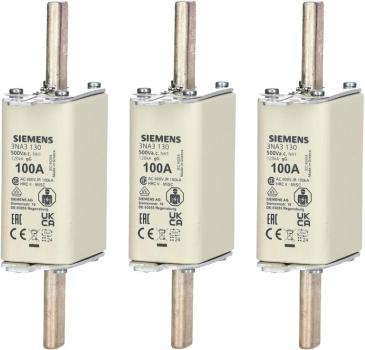Siemens 3NA3130 NH-Sicherungseinsätze GL/GG 100A, 3 Stck.