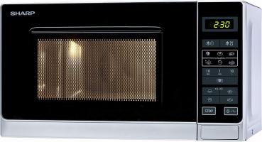 ARDEBO.de Sharp R-242 INW Solo-Kompakt-Mikrowellengerät, 800W, 20l, silbermetallic