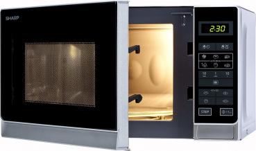 Sharp R-242 INW Solo-Kompakt-Mikrowellengerät, 800W, 20l, silbermetallic