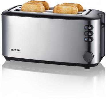 ARDEBO.de Severin AT2509 Automatik-Langschlitztoaster, 1400 W, einstellbarer Bräunungsgrad, Edelstahl gebürstet/schwarz