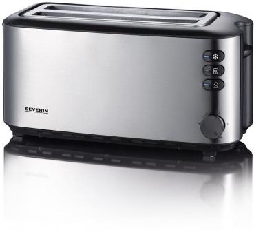 Severin AT2509 Automatik-Langschlitztoaster, 1400 W, einstellbarer Bräunungsgrad, Edelstahl gebürstet/schwarz