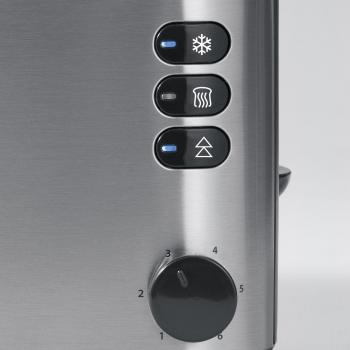 Severin AT2509 Automatik-Langschlitztoaster, 1400 W, einstellbarer Bräunungsgrad, Edelstahl gebürstet/schwarz