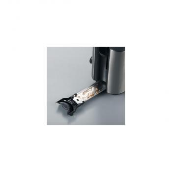 Severin AT 2515 Automatik-Langschlitztoaster, 1000W, Defroster-Stufe, Aufwärmstufe, Edelstahl gebürstet/schwarz