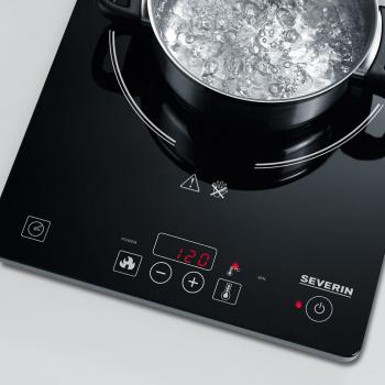 Severin KP 1071 Kochplatte, 2000 W, 10 Leistungsstufen, Glaskeramik, Induktion, schwarz