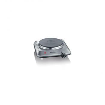 ARDEBO.de Severin KP 1092 Einzelkochplatte, 1500W, stufenlose Temperatureinstellung, Edelstahl gebürstet/schwarz