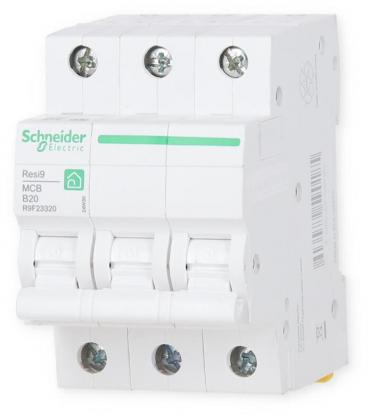 Schneider R9F23320 Leitungsschutz- schalter Resi9 3-Polig, 20A, B-Charakteristik