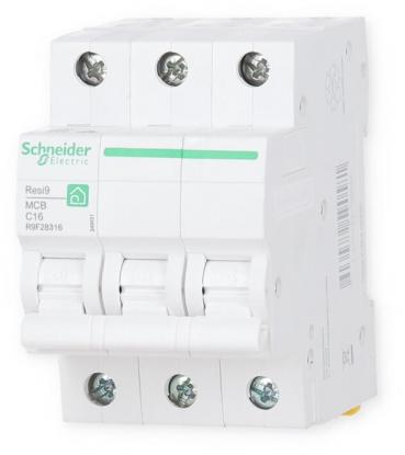 Schneider R9F28316 Leitungsschutzschalter Resi9 3-Polig, 16A, C-Charakteristik