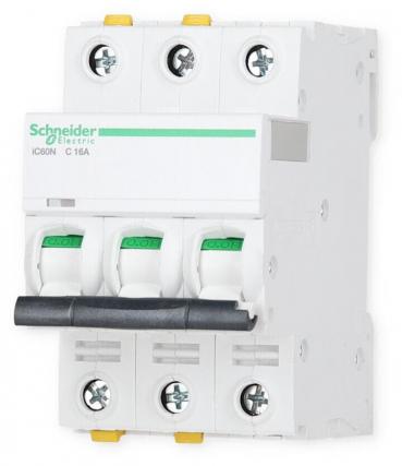 ARDEBO.de Schneider Electric A9F04316 Leitungsschutzschalter iC60N, 6 kA, C-Charakteristik, 16A, 3-Polig