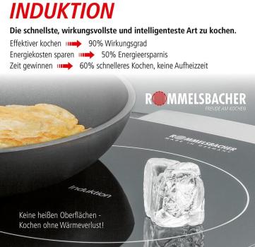 Rommelsbacher CT 2010/IN Einzelkochplatte, Induktion, 2000 W, Glaskeramik, schwarz