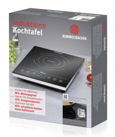 Rommelsbacher CT 2010/IN Einzelkochplatte, Induktion, 2000 W, Glaskeramik, schwarz