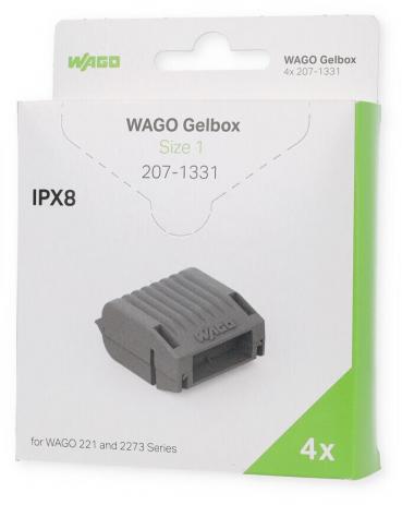 ARDEBO.de Wago 207-1331 Gelbox, für Aderleitungen, Serie 221, 2x73, max. 4mm²-Klemmen, ohne Verbindungsklemmen, Größe 1, grau