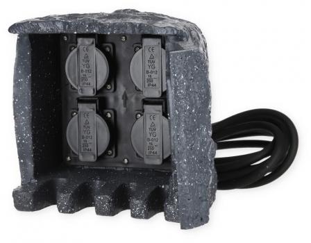 ARDEBO.de Trio Steckdosen Pfosten, IP 44, grau (9962-11)