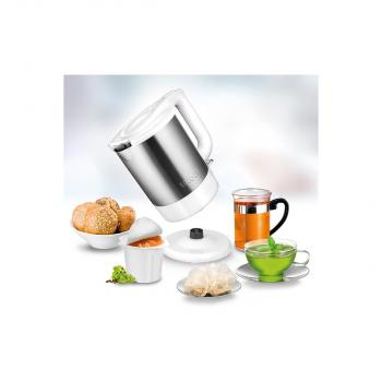Unold 18010 Edition White Blitzkocher, 1850-2200W, 1,5l, Trockengehschutz, Kalkfilter, Edelstahl/weiß