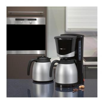 Clatronic KA 3328 Kaffeemaschine, 2 Thermoskannen, 2x 1 L, Automatische Abschaltung, schwarz-alu (263126)