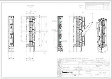 Hager LVSG1CPX NH-Sicherungs-Lastschaltleiste, LV, NH1, 185mm, 3-polig, M12
