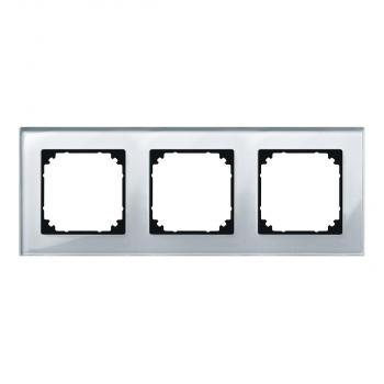 ARDEBO.de Merten MEG4030-2320 Echtglasrahmen, Kristallweiß, 3fach