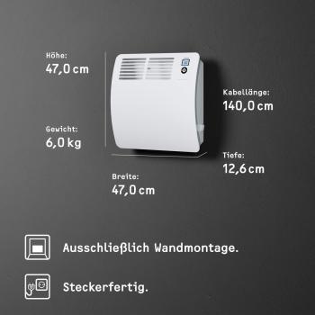 STIEBEL ELTRON CON 10 Premium Wandkonvektor, 1.00kW/230V, alpinweiß (237831)