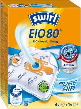 ARDEBO.de Swirl EIO 80 MicroPor Plus Staubsaugerbeutel für EIO, Koenic und Quigg Staubsauger, 4 Stck.