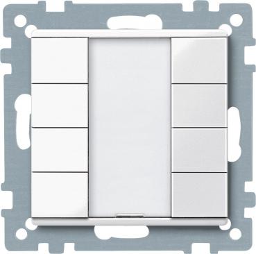 ARDEBO.de Merten Taster, System M, 4fach plus, polarweiß glänzend (617419)