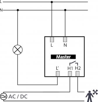 Theben theMova S360-101 DE WH Bewegungsmelder (PIR) Deckeneinbau innen, 360° rund, max. 8 m, 1 Kanal Licht, 1 Kanal HKL, weiß 1030565