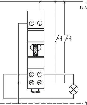 Theben OKTO S22-230 Stromstoßschalter elektromechanisch, 2 Kanäle/Schließer, allpolige Abschaltung, 200 W LED, kein Ruhestromverbrauch, SELV, 2 Drähte pro Taster, Bedienung über integrierten Handschalter möglich 3120122