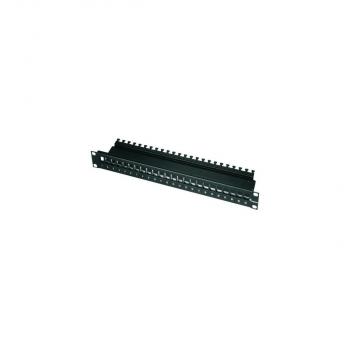 ARDEBO.de Telegärtner 19" Modulträger 1HE mit KAF für 24AMJ/UMJ, unbestückt, schwarz (100021497)