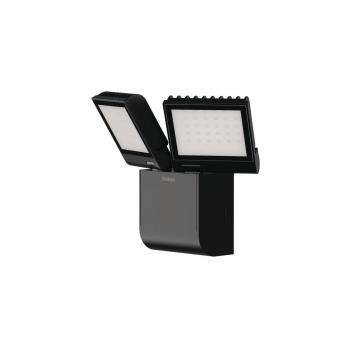 ARDEBO.de Theben theLeda S17-100L BK LED-Strahler Wandmontage außen, 17 Watt, schwarz, 2 LED-Panels, drehbar / schwenkbar, 4000 K (neutralweiß) 1020603