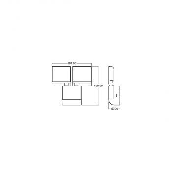 Theben theLeda S17-100L BK LED-Strahler Wandmontage außen, 17 Watt, schwarz, 2 LED-Panels, drehbar / schwenkbar, 4000 K (neutralweiß) 1020603