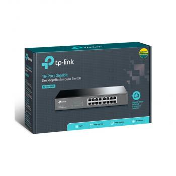 TP-Link TL-SG1016D 16-Port Gigabit Switch, 16x10/100/1000Mbit/s-Ports, schwarz