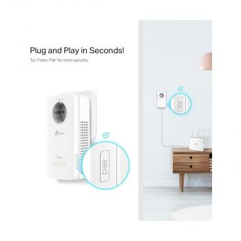 TP-Link TL-WPA8631P KIT Wi-Fi Adapterkit, AV1300-AC1200-Gigabit-WLAN-Powerline-KIT mit Steckdose, weiß