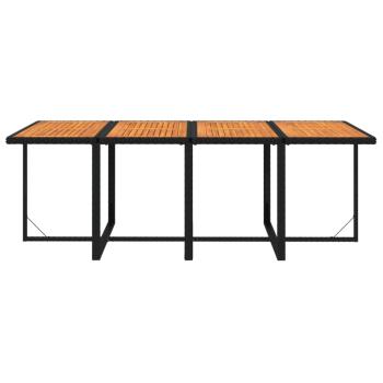 9-tlg. Garten-Essgruppe mit Kissen Poly Rattan Schwarz